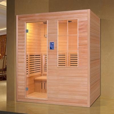 China Computer Control Panel Solid Wood Sauna Hydrogen Rich Dry Far Infrared Room for sale