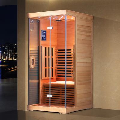 China Solid Wood Computer Control Panel Low EMF Sauna Far Infrared Room for sale