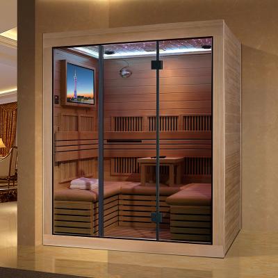 China Computer Control Panel Saturated Steam Sauna Luxury Dry Solid Wood Room for sale