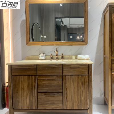 China Acid Resistant Wholesale Bathroom Furniture Wooden Vanity Bathroom Cabinet for sale