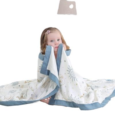 China Super Soft Anti-Pull Baby Blanket Wrap Muslin Wrap Blankets Baby Comforter Bmaboo Cotton Blanket 4 Layers Summer Cool for sale