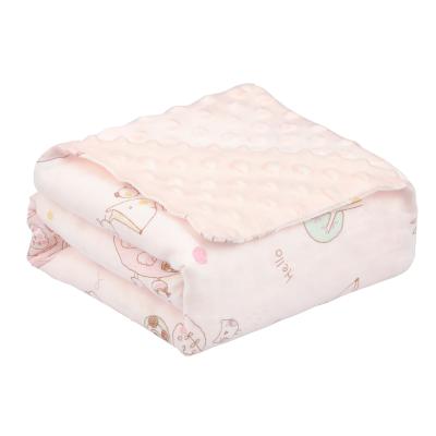 China Wholesale PORTABLE Newborn Super Soft Double Sided Cotton Print Baby Muslin Wrap Blanket for sale