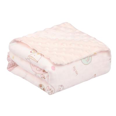 China PORTABLE Super Soft Minky Baby Blankets With Double Layer Dotted Backing Receiving Blankets for sale