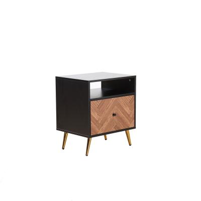 China JUSTHOME Modern Design Night Bedside Table Fashion Wooden And Metal Modern Nightstand for sale