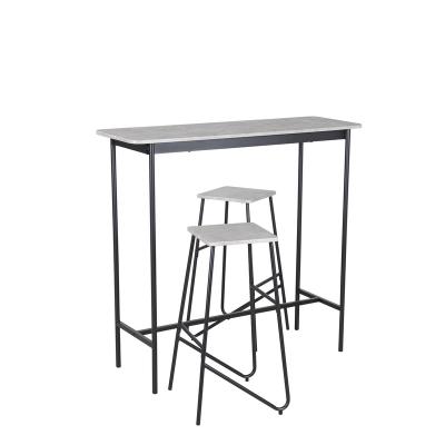 China Modern modern bar set accessories home kitchen bar stools set for indoor furniture wood and metal legs table bar and chair cocktail set for sale