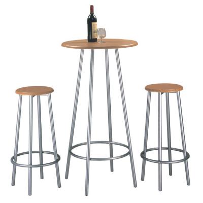 China BAR SET JUSTHOME Modern Design Bar Sets Furniture Around Metal Legs High Bar Table and Stools Wood Set for sale