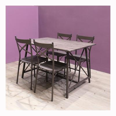 China JUSTHome Industrial Design Rustic Home Kitchen Restaurant Extendable Dining Table and 4 Chairs for sale