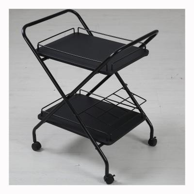 China Adjustable (Other) Dining Cart Metal Dining Car With Wheels 2 Tires Metal Dining Cart For Kitchen Room for sale