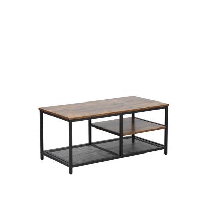 China JUSTHOME Modern Wood and Metal Vintage Style Rectangle Shape Living Room Coffee Table for sale