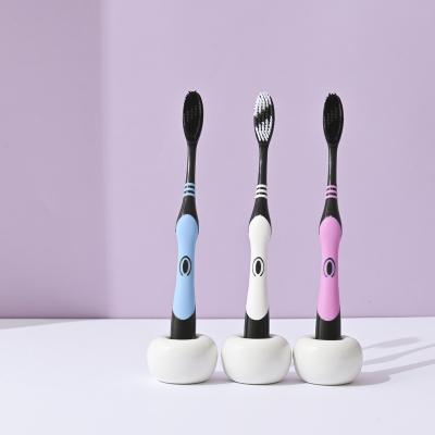 China Jadeu 8507 Plastic Bristle Adult 3PCS Soft Bristle Family Suit Toothbrush High Quality Soft Toothbrush Set Kids Charcoal for sale