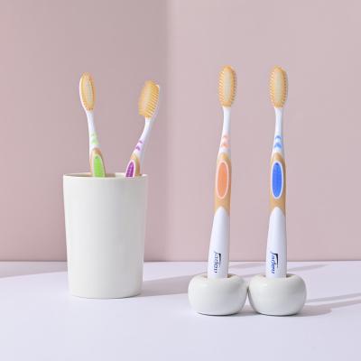 China Jadeu 8404 High Quality Soft Adult Plastic Travel Bristles Soft Bristle Set Toothbrush High Quality Toothbrush for sale