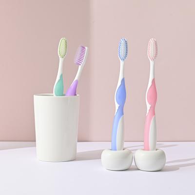 China Jadeu 8403 Adult Soft Bristles High Quality Plastic For Hotel Travel Set High Quality Toothbrush Toothbrush for sale