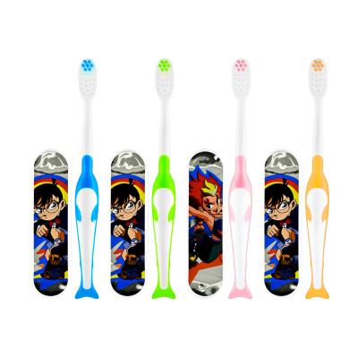 China High quality soft bristle Creby 601 cartoon high quality dolphin plastic children gently stiffen children toothbrush toothbrush for sale