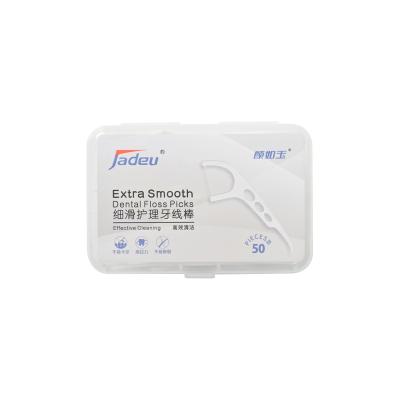 China Jadeu JDFP01 New Design Dental Floss Effective Cleaning Selection JDFP01 Dental Extra Care Oral Smooth Extra Thin Teeth for sale