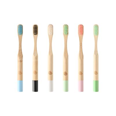 China Jadeu DMSB13 Column Toothbrush Child Kids Soft Bristle Natural Bamboo Hair High Quality Natural Bamboo Toothbrush Home Toothbrush for sale