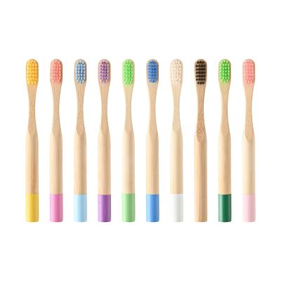 China Jadeu DMSB11 High Quality Natural Bamboo High Quality Column Bamboo Kids Kids Soft Bristle Natural Multiple Colors Toothbrush Eco-Friendly Toothbrush for sale