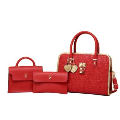 China Fashion Fashion Purse Sets Handbags Luxury Ladies 3 In 1 Handbag Tote Bag Custom Logo With Hardware Lock for sale