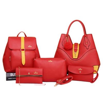 China S3377 latest fashion chic handbags 2022 PU purses and leather handbags and satchel sets 5 pieces for sale