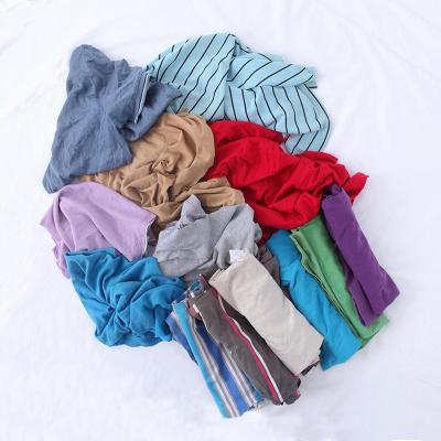 China Industrial Workshop Use Cotton Cleaning Rags Quality Disposable T-shirts Wholesale Used Clothes Rags HFT04-P for sale