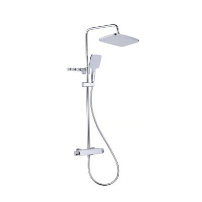 China With Slide Bar Factory Direct Wholesale Accessories Bright Silver Thermostatic Shower Set for sale