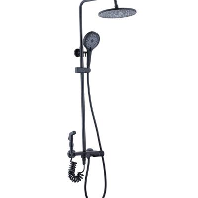 China With Sliding Bar Quality Guaranteed Single System Thermostatic Black Rain Shower Set for sale