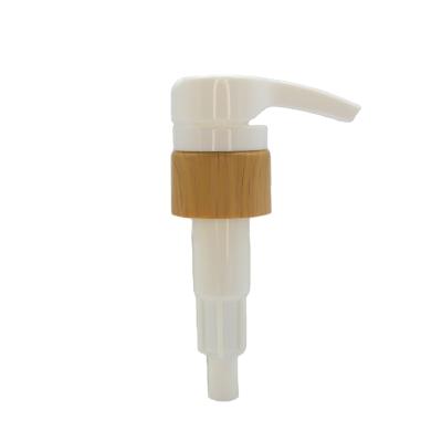 China Non Spill Bamboo Wood Lotion Dispenser Pump Soap Dispenser 24/410 Bamboo Hand Lotion Pump Dispenser for sale