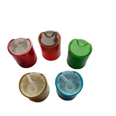 Cina Non Spill Clear Plastic With Silver Disc Top Cap Shampoo Plastic Cap , Disc Top Cap in vendita