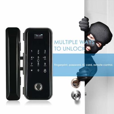 China Glass Door Fingerprint Smart Door Password RFID Keypad Remote Control Keypad Glass Frameless Card Keypad for sale