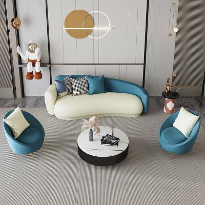 China New high quality nordic luxury sofa living room sofa set tea table combination technology fabric sofa chair support customization for sale