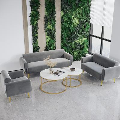 China 2023 high quality new Nordic fabric art living room sofa tea table combination sofa chair iron art sofa set support customization for sale