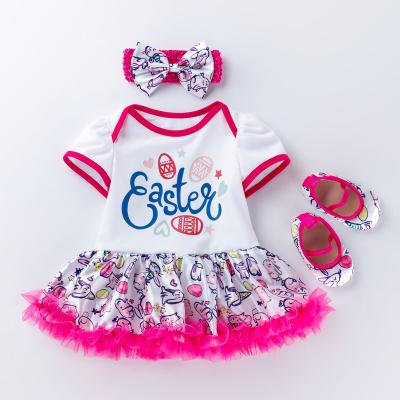 China New Product Easter Baby Girl Dress Cartoon Skirt Cartoon Long Sleeve Cotton Baby Girl Short Romper Costume for sale