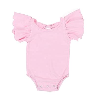 China Wholesale Toddler Girl's Boutique Newborn Onesie Baby Romper Pink Fly Sleeve Baby Clothes Romper Onesie Baby Romper for sale