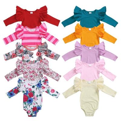 China Wholesale Baby Clothes Romper Girl's Newborn Baby Clothes Infant Romper Fly Sleeves for sale