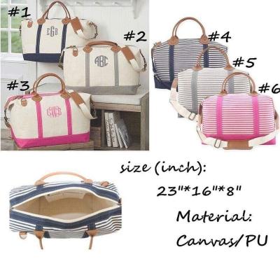 China Fashion Monogram Weekender Travel Duffel Bag Personalize Canvas Tote Women Clutch Bag for sale