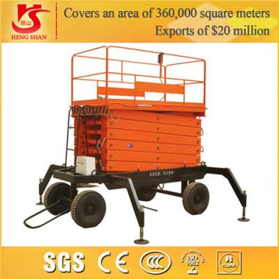 China hydraulic scissor lift Four wheels trali-type lift table for sale