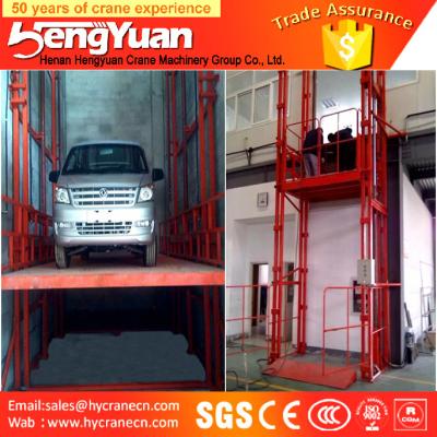 China guide rail lift /telescopic lift /floor to upstairs cargo lift for sale