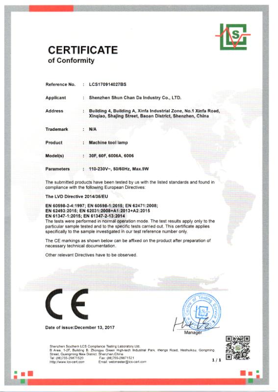 CE - Shenzhen Shuncanda Hardware Industrial Co., Ltd.