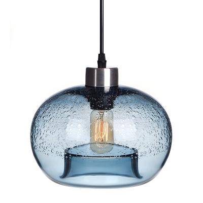 China Modern 1 Pendants Adjustable Light Globe Seeded Glass Shade And Chrome Chandelier Indoor Pendant Light Ceiling Lamp for sale