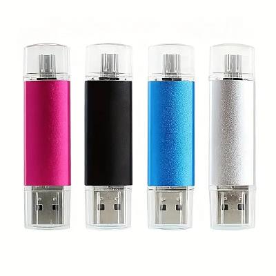 China 64G 2-in-1 USB Plastic Flash Drive Memory Stick Thumb Drive For OTG Mobile Phone Computer Micro Memory Stick for sale