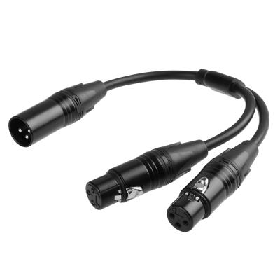 China Microphone 3 Pin XLR Male To Female XLR Y Splitter Speaker Microphone Balanced Connector Audio Cables for sale