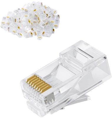 China Computer CableCreation Ethernet Cable Crimp Connectors UTP Network PlPlug Cat6 / Cat5e RJ45 Connector 50-Pack / 100-Pack for sale