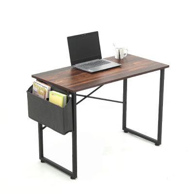 China Other Self Assembly Furniture Large Computer Table Strong Writing PC Desk With Storage Bags for sale