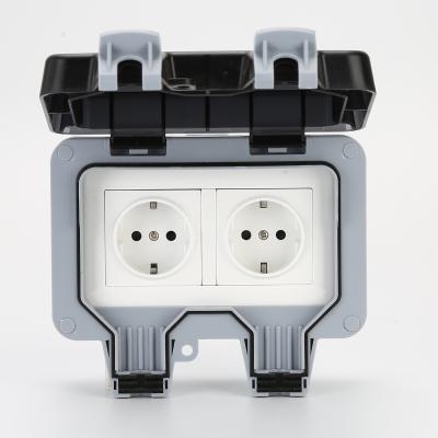 China MP22-G Size MP22-G IP66 Outdoor Electronic German Type Material Water Switch Socket Outdoor Plastic Enclosure for sale