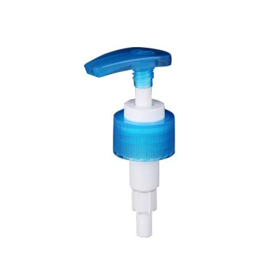 China Non Spill Plastic Screw Lotion Pump 28-410 Liquid Lotion Pump Blue Head Customized for sale