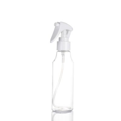 China Household Products Empty 100ml PET Plastic Clear Spray Bottle With 24/410 Mini Trigger Sprayer for sale