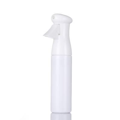 China Wholesale 200ml / 300ml Cosmetic White PET Barber Fine Water Spray Continuous Plastic Bottle With Cap for sale