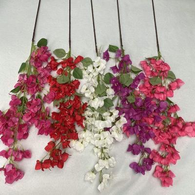 China Bushy Fuchsia Silk Bougainvillea Long Stem Events Decoration VF-097 Centerpiece Popular Floral Wedding Willd Flower Speetabilis for sale