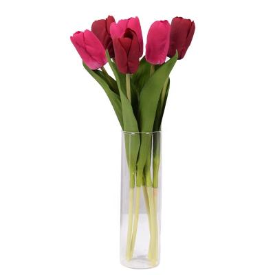 China VFL-021 PU Realistic Fake Tulip Flowers Artificial Silk Flowers Factory Wholesale Bulk Real Touch Tulip For Decor for sale