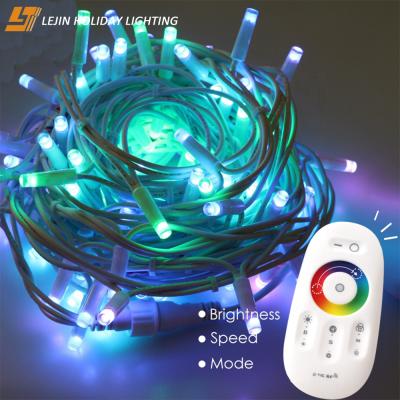 China Christmas Smart Color Light String Touch Controller Smart Rubber String RGB Color Changing Light Mix Led for sale