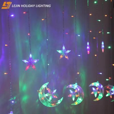 China Twinkle Led String Christmas Lights Bedroom Decoration 8 Functions 110V Plug In Star Moon Lights Fairy Twinkle Led String Christmas Lights for sale